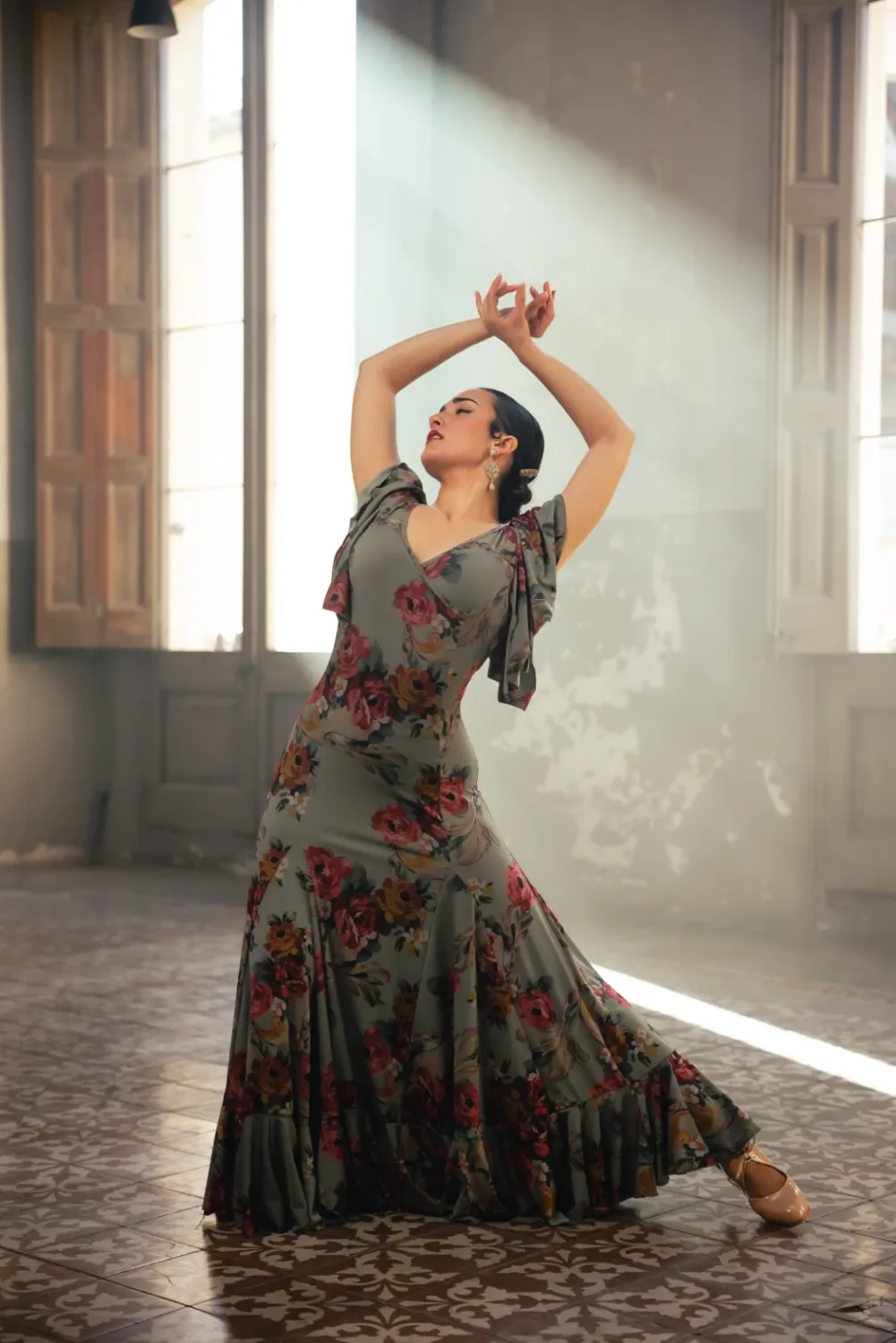 Viva La Feria Olas robe danse flamenco imprimée élastique