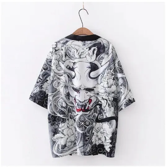 Esprit du Japon veste kimono courte Hannya polyester