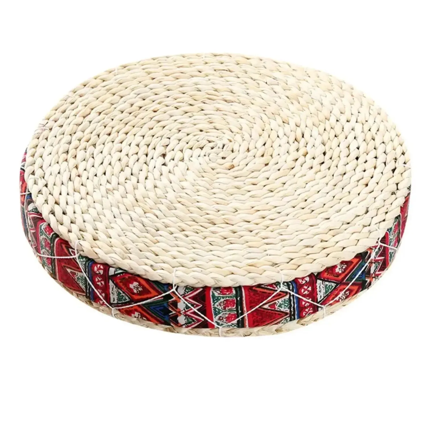 Japon style Anjo coussin de sol paille tressée ronde