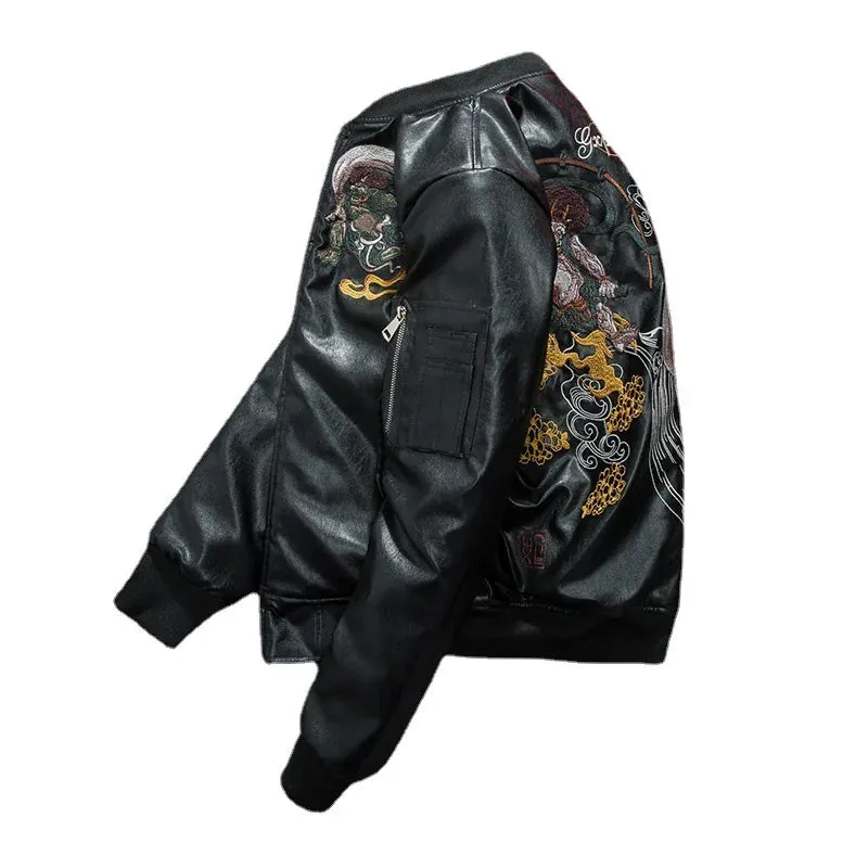 Esprit du Japon Blouson sukajan similicuir brodé