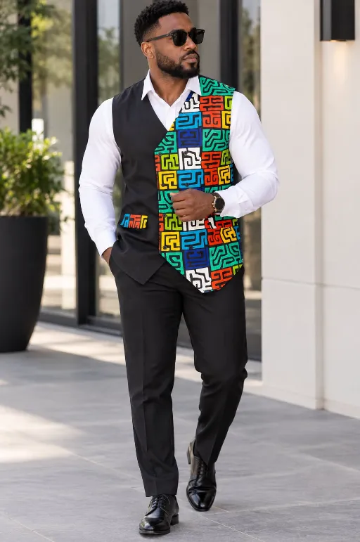 KAVAZI Ankara gilet homme wax cérémonie
