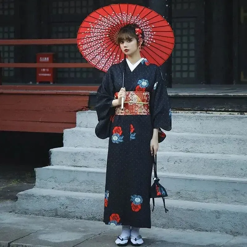 Japon style Kimono Sumiko coton femme motifs floraux