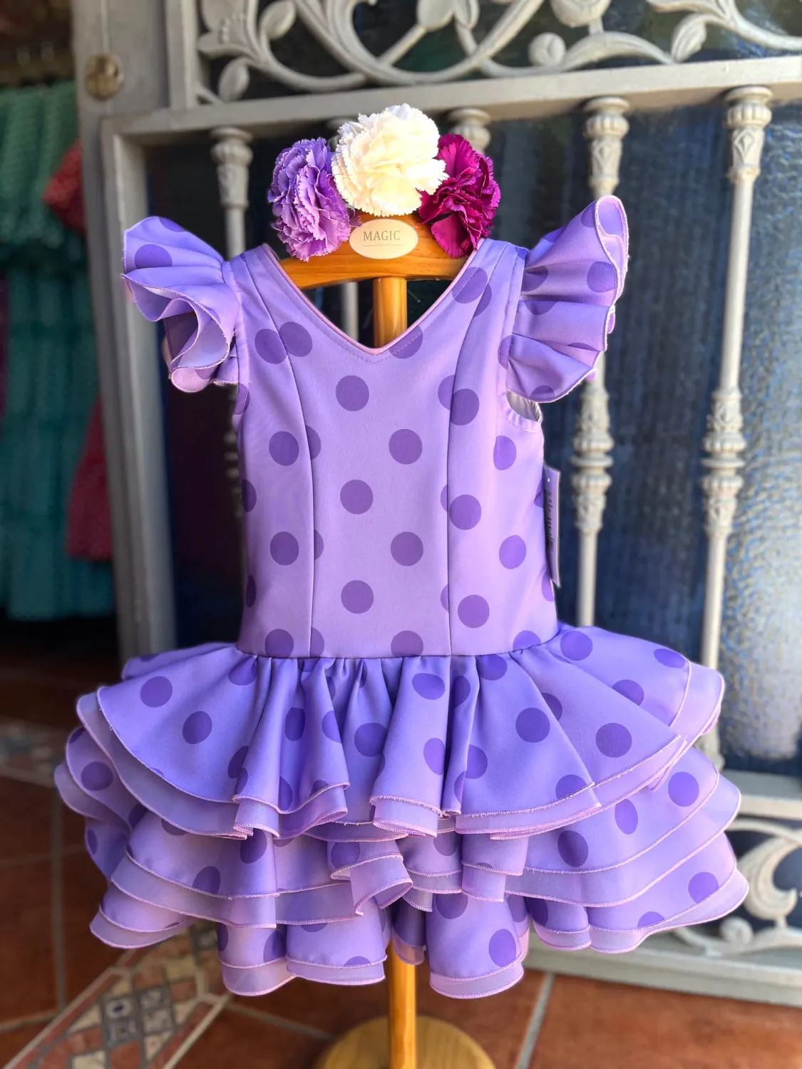 Viva la Feria Clara robe flamenca fille courte popeline