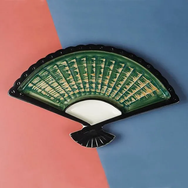 Japon style Yasuhiro assiette céramique éventail