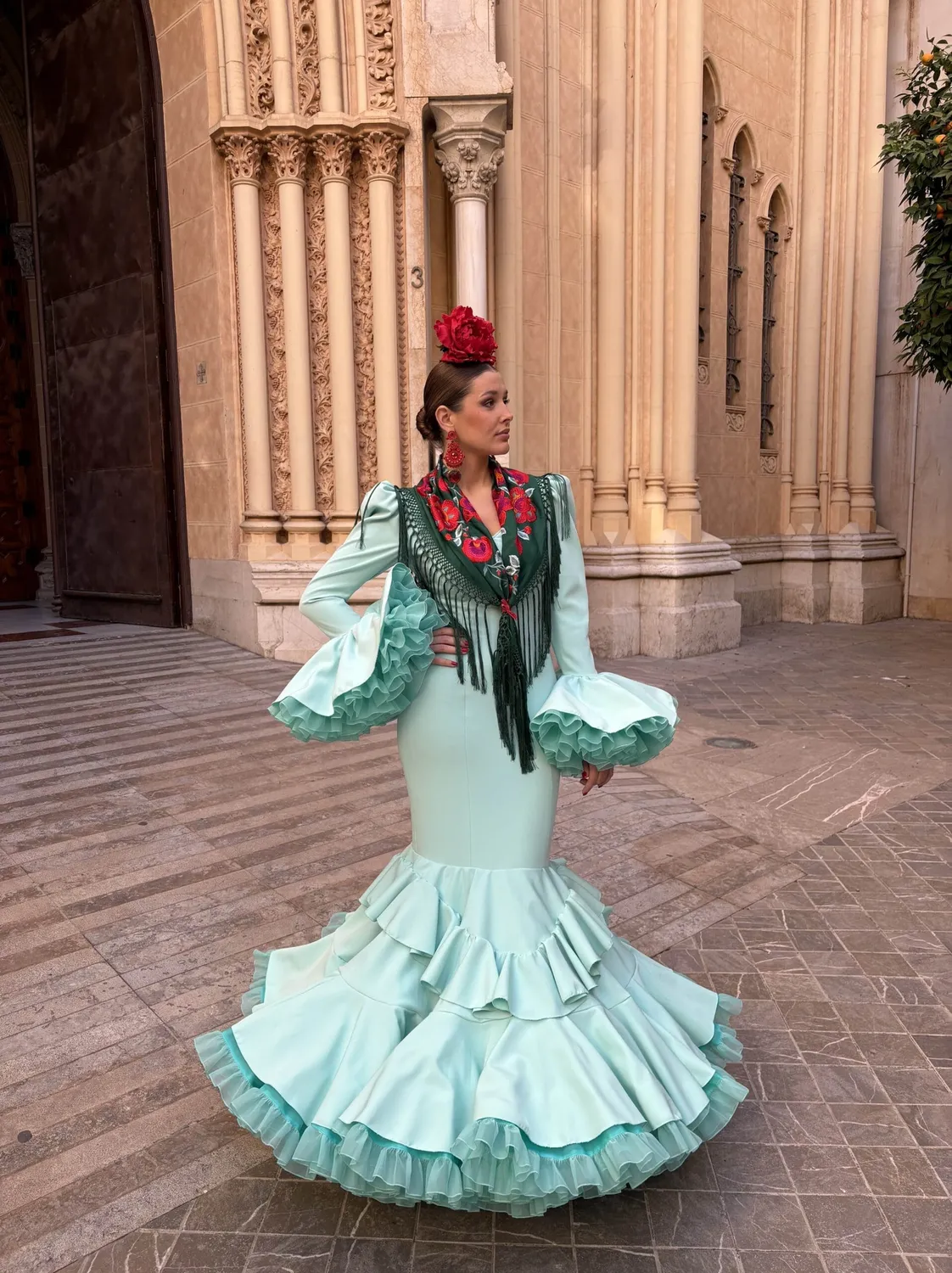 Viva La Feria Gardenia robe flamenca