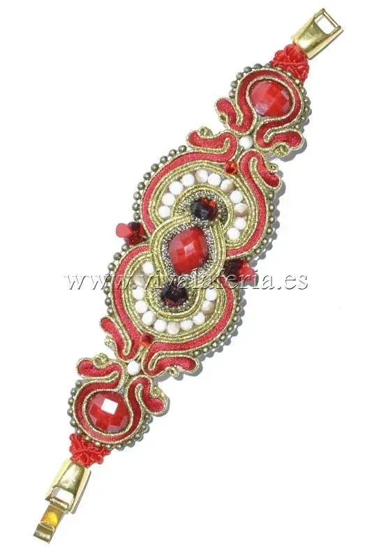 Viva La Feria bracelet rouge et ivoire flamenca