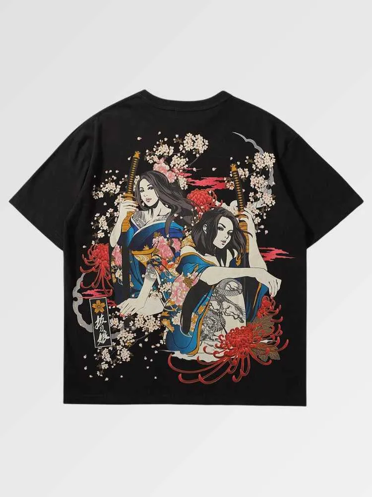 Japon style Niigata X Watanabe t-shirt geisha coton