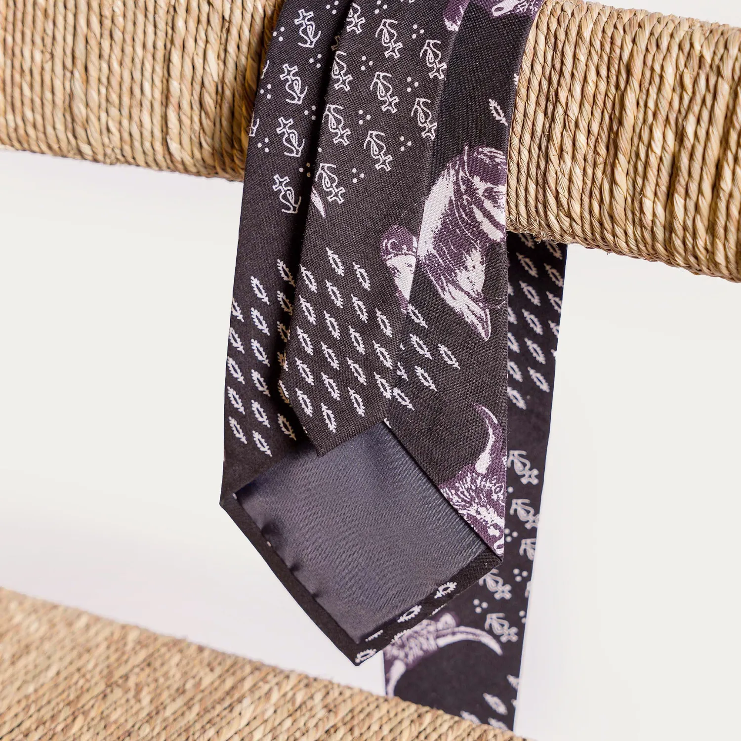 Mistral Patch cravate coton noire