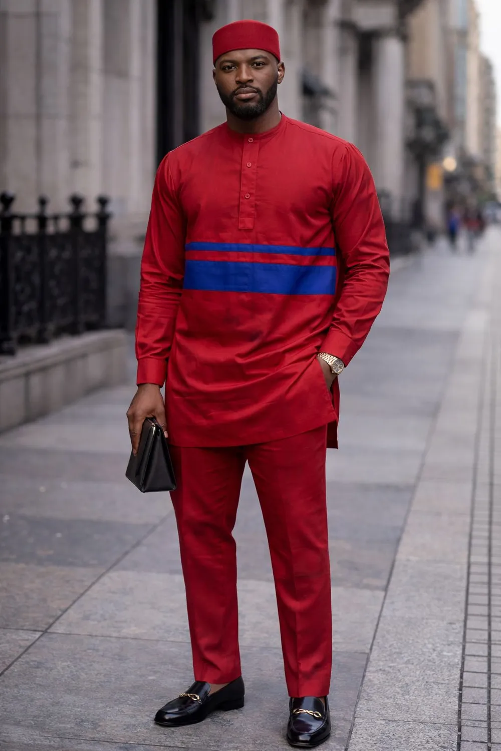 Kavazi ensemble homme pantalon top chapeau kufi