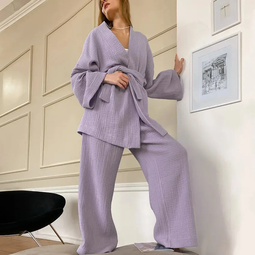 Esprit du Japon ensemble kimono gaze de coton ample