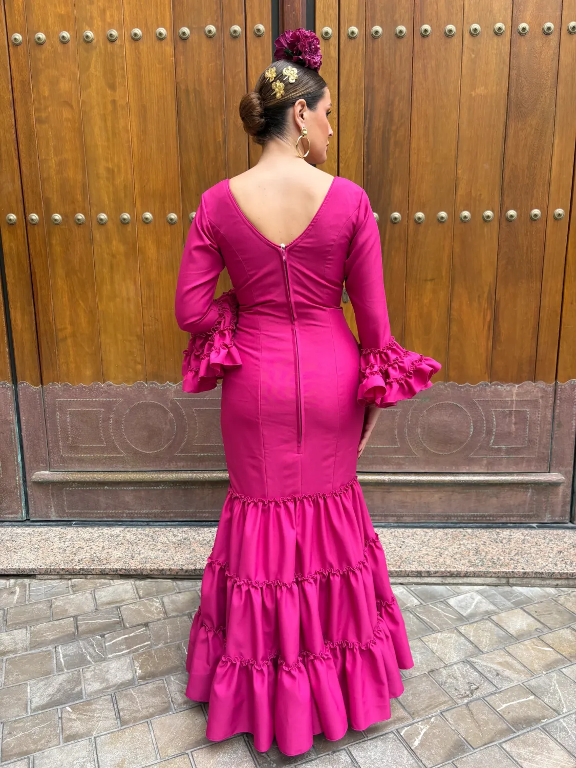 Viva La Feria Vanesa robe flamenca unie stretch canastero