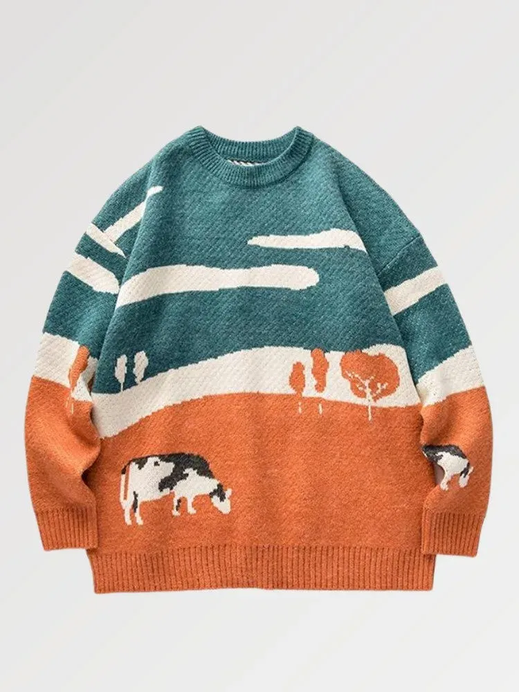 Japon style bottlejuku pull japonais oversize brodé