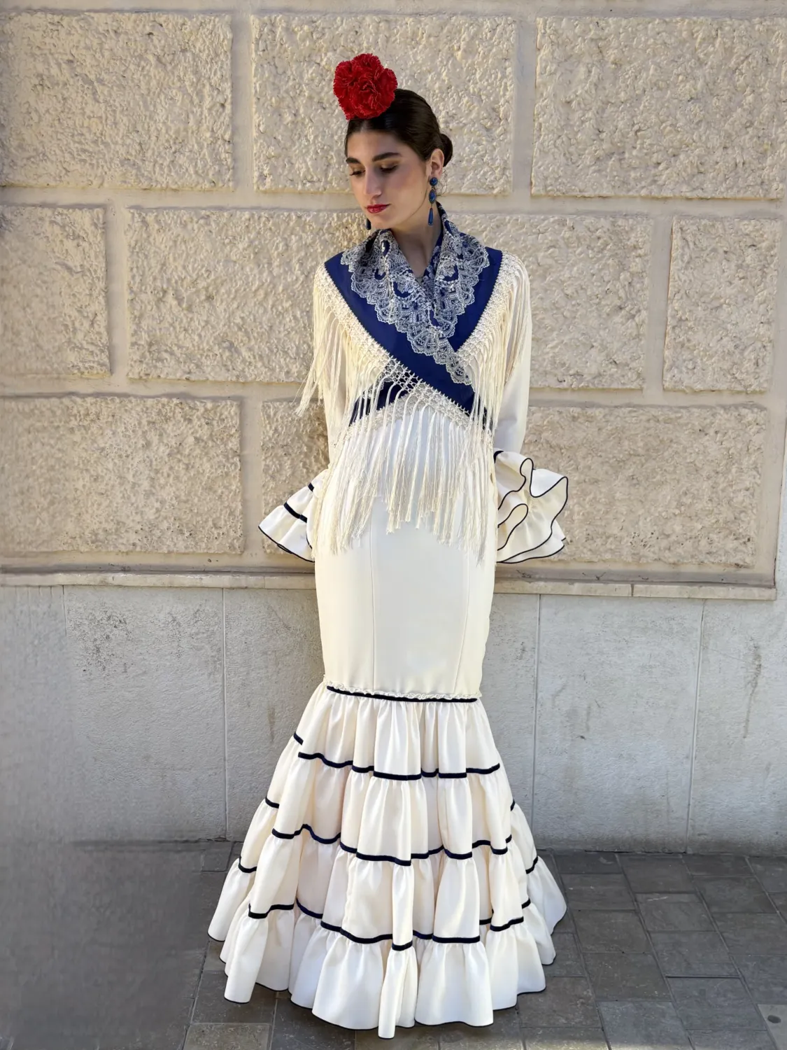 Viva La Feria Moda Flamenca Laura robe canastero beige