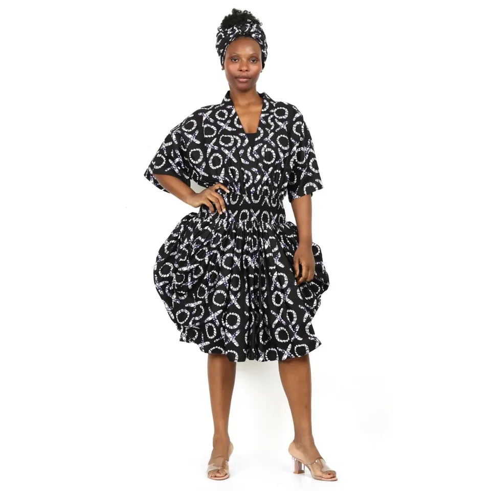 KAVAZI Ankara Balloon Dress robe ballon