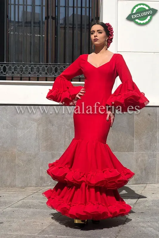VIVA LA FERIA Vestido Rubí robe flamenca femme