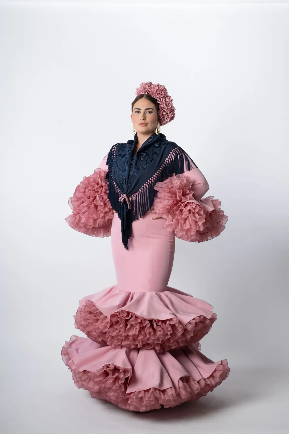 Viva La Feria Tiento robe flamenca marron volants tulle