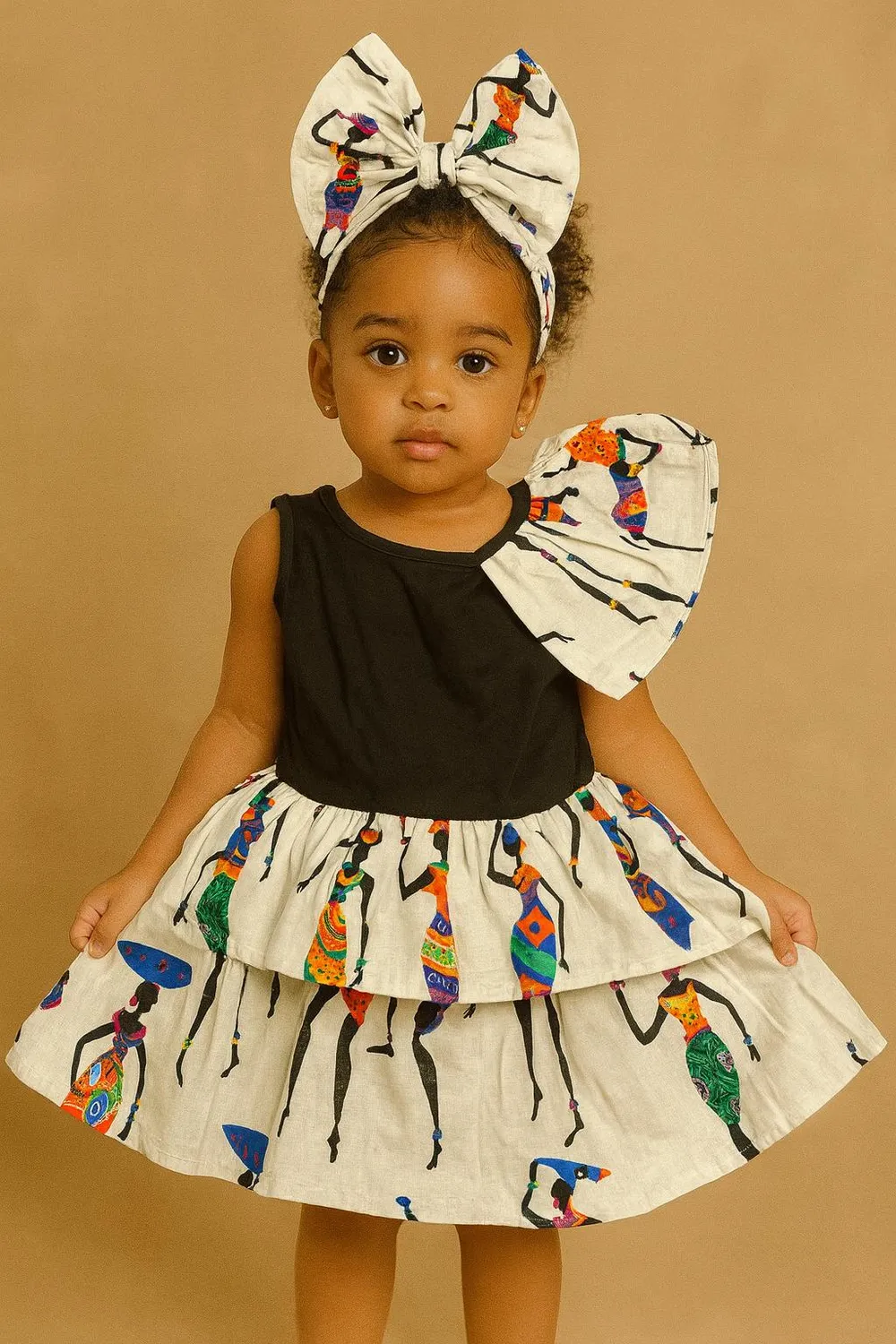 KAVAZI Ankara robe fille 2-12 ans motif archive
