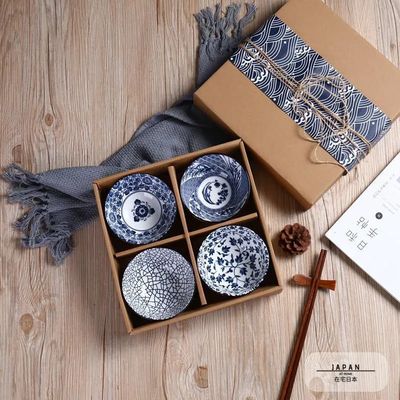 Japon style Niikura coffret bols céramique bleu