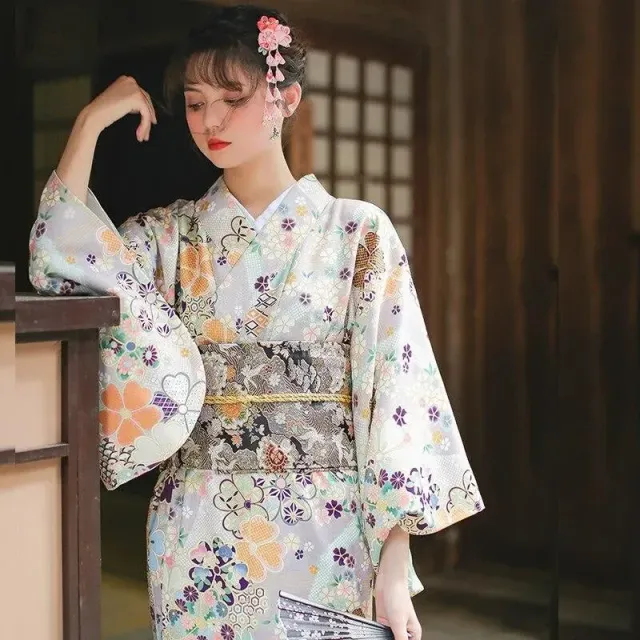 Japon style Kimono Traditionnel Japonais Femme kimono fleuri