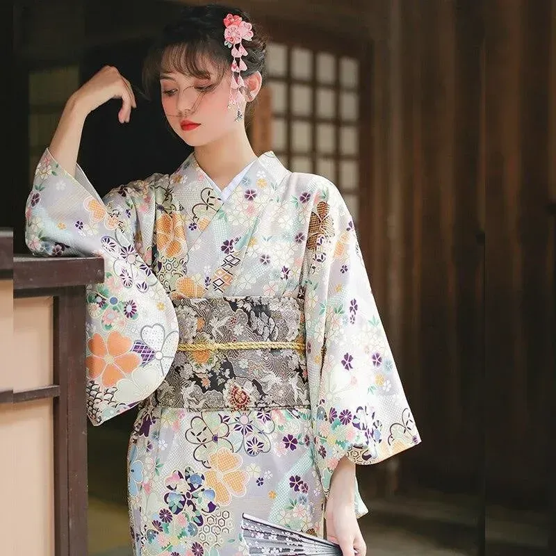 Japon style Kimono Traditionnel Japonais Femme kimono fleuri