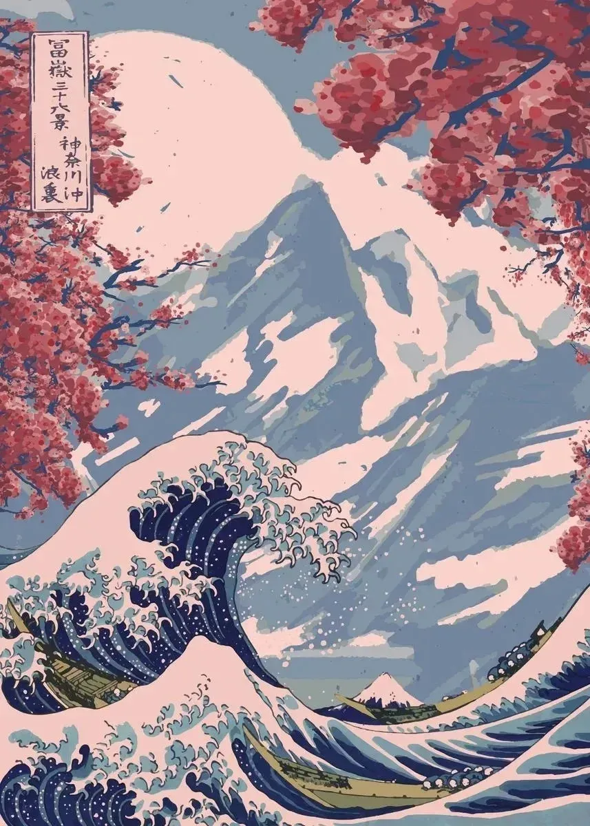 Japon Style Kanagawa Tableau Art Mural Zen