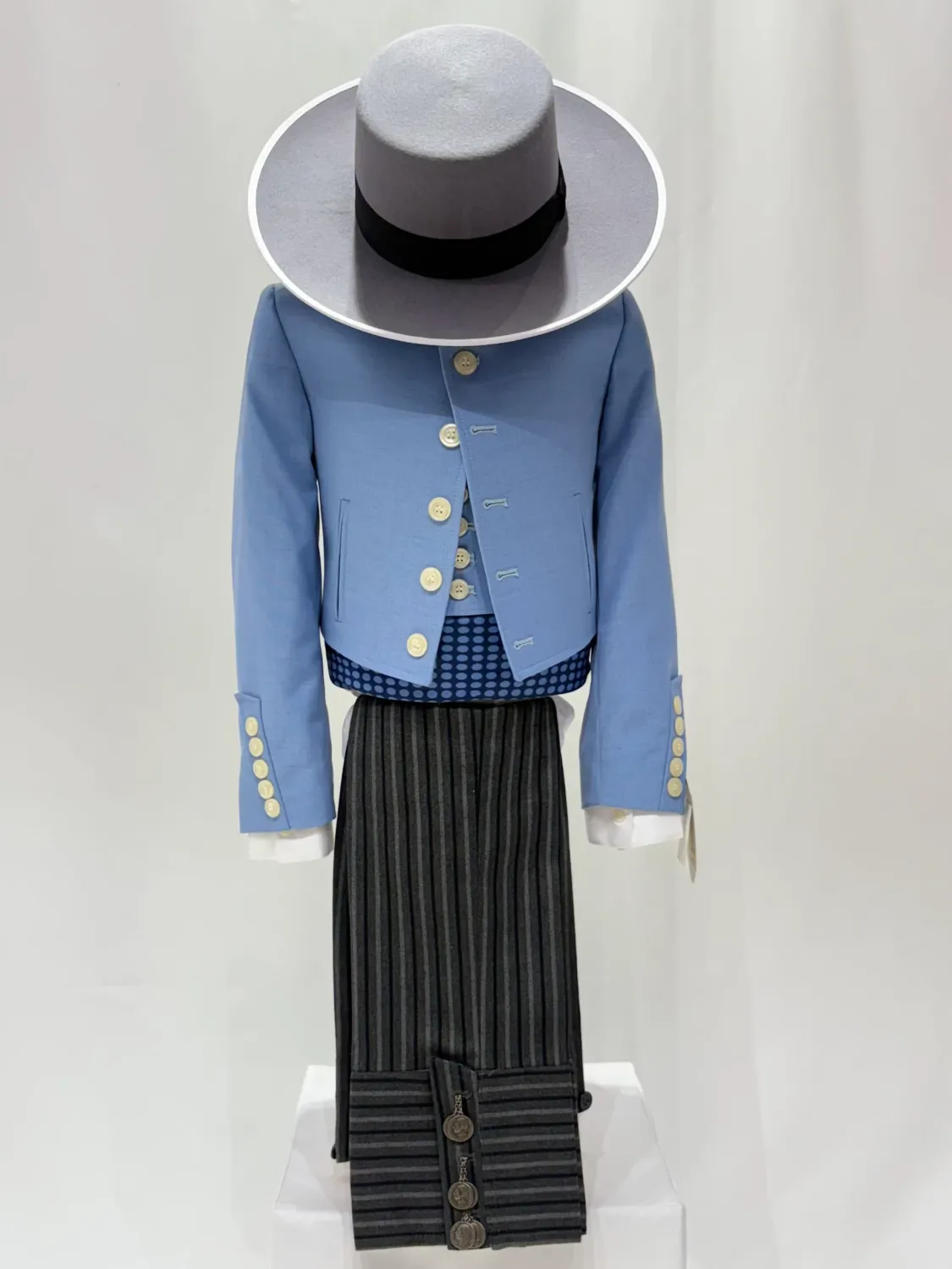 Viva la Feria Jerez Jr traje campero garçon bleu rayé