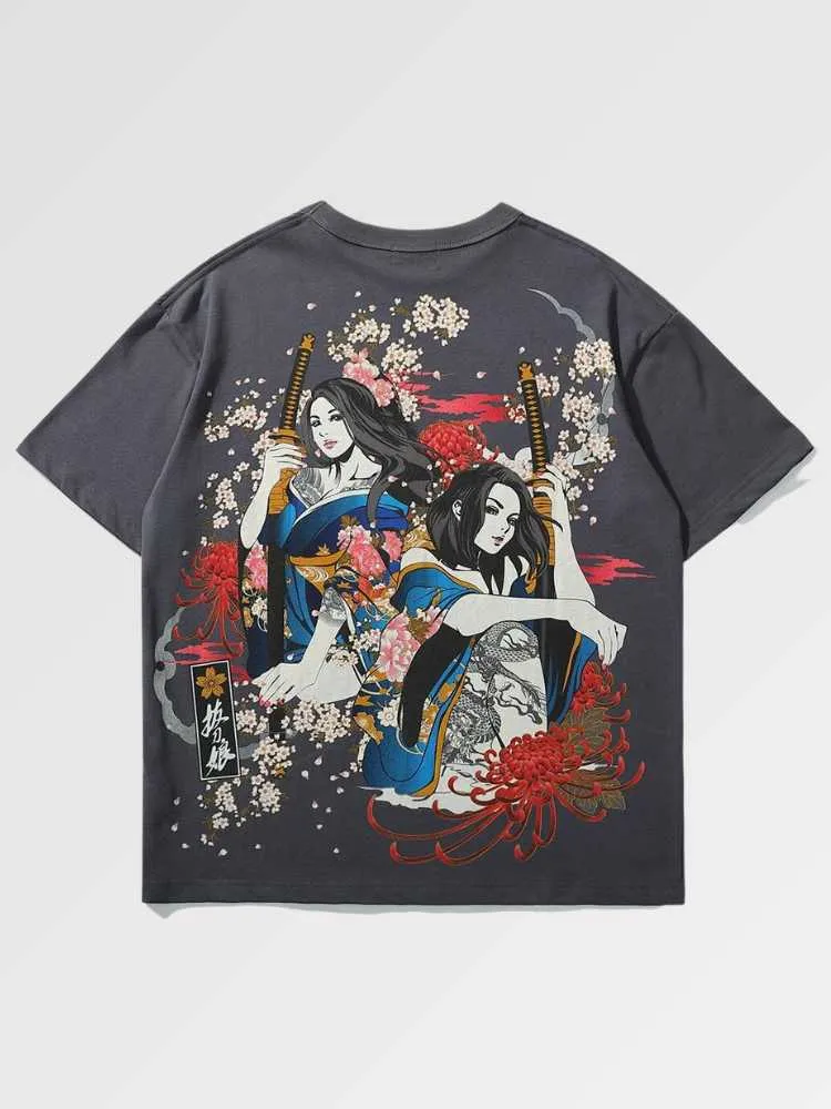 Japon style Niigata X Watanabe t-shirt geisha coton