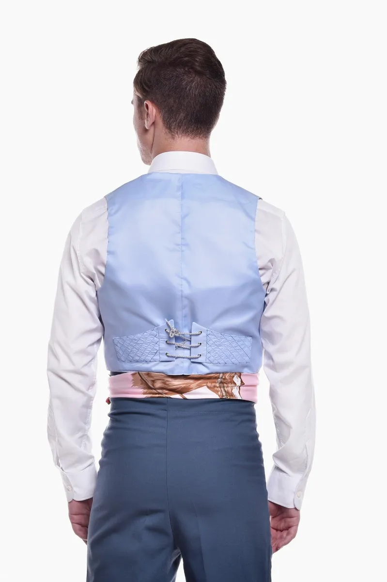 Viva La Feria Campero 500 costume corto homme rayures celeste