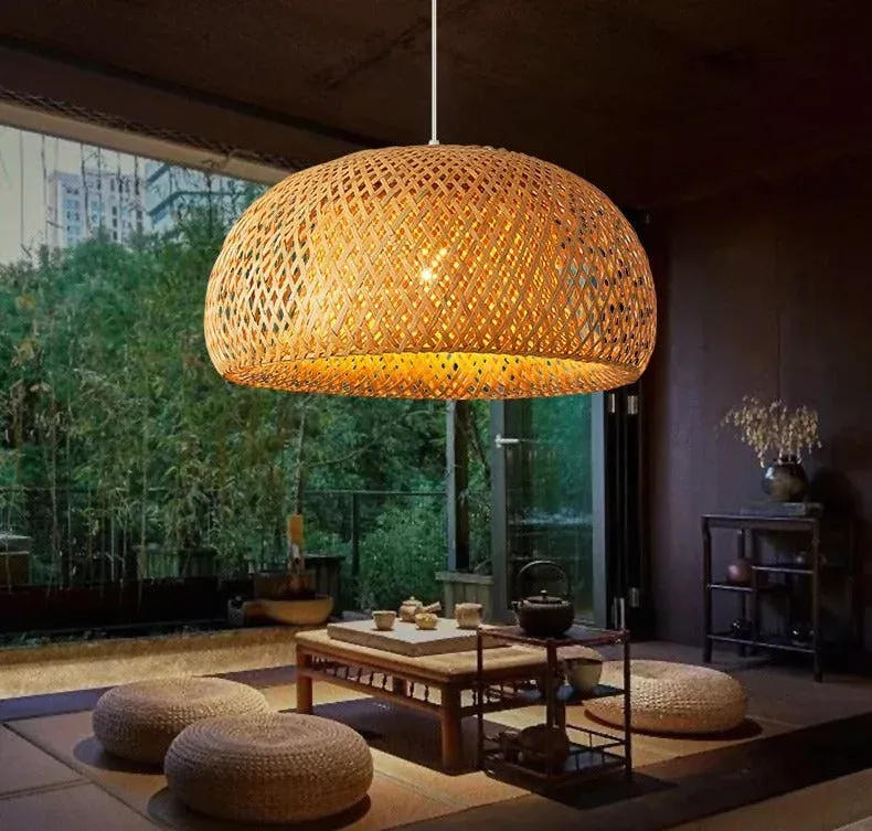 Japon style Lampe Suspendue En Bambou suspension naturelle