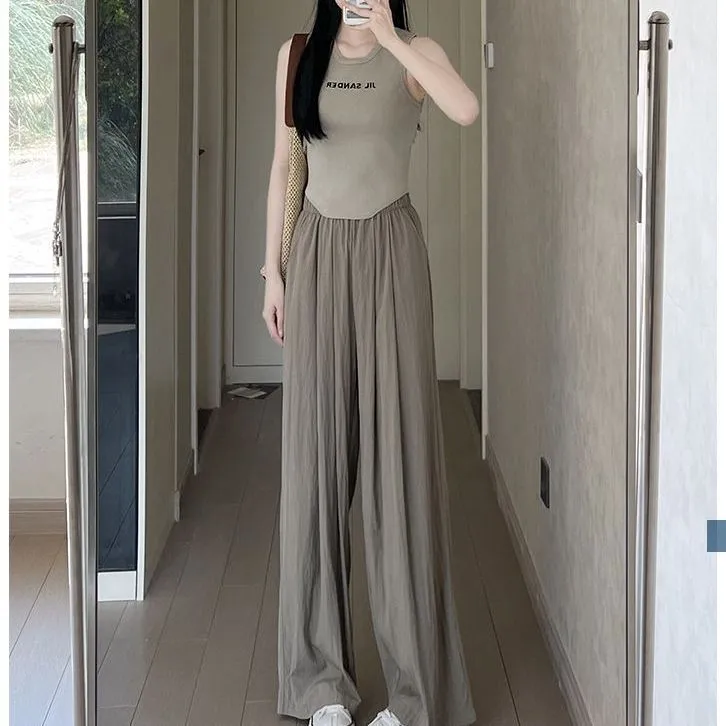 Esprit du Japon pantalon japonais fluide taille haute élastique