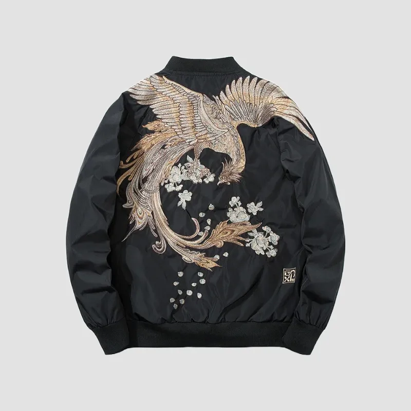 Japon Style Sukajan Femme Veste Brodée