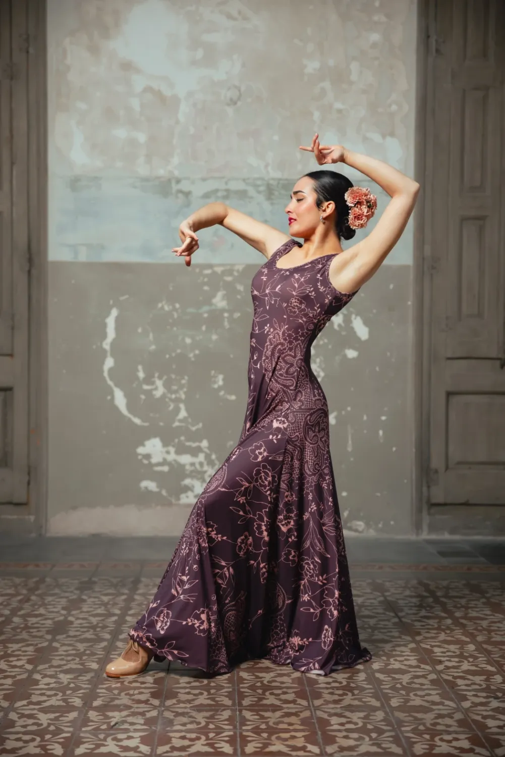 Viva La Feria Alquimia robe de flamenco longue à bretelles