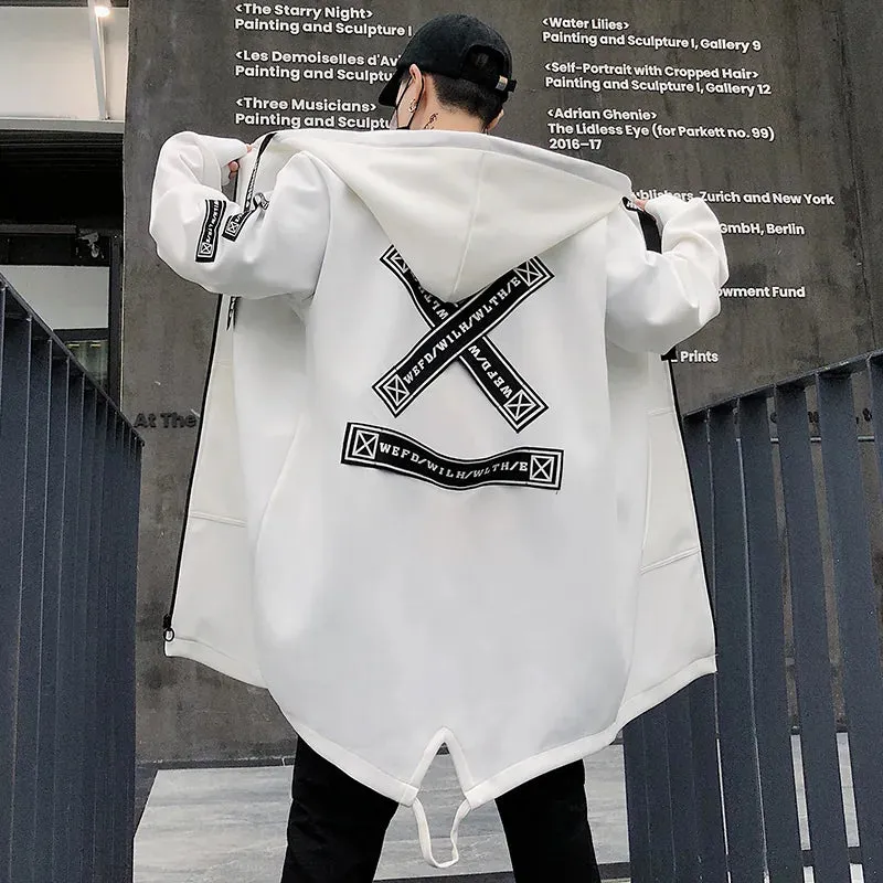 Esprit du Japon Manteau long à capuche streetwear homme