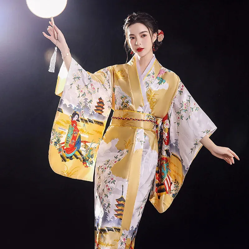 Esprit du Japon kimono long satiné obi tressé