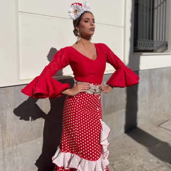 Viva La Feria Aire blouse flamenca en dentelle