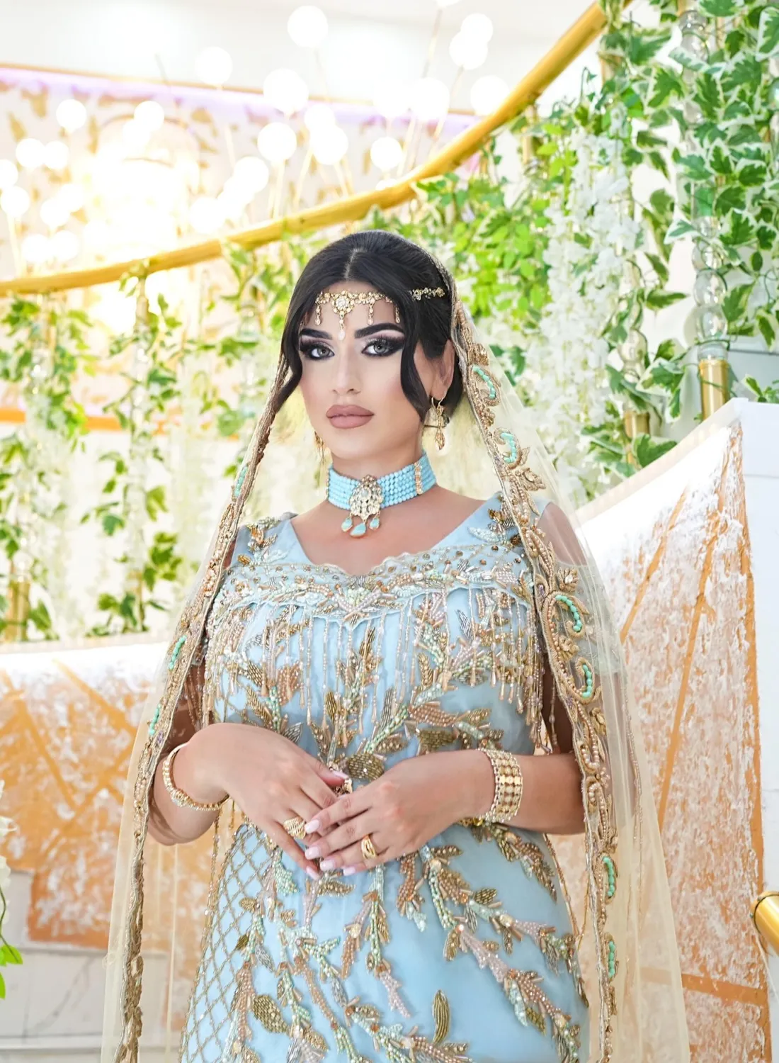 Célèbr'Orient Jasmine robe sirène bleu ciel