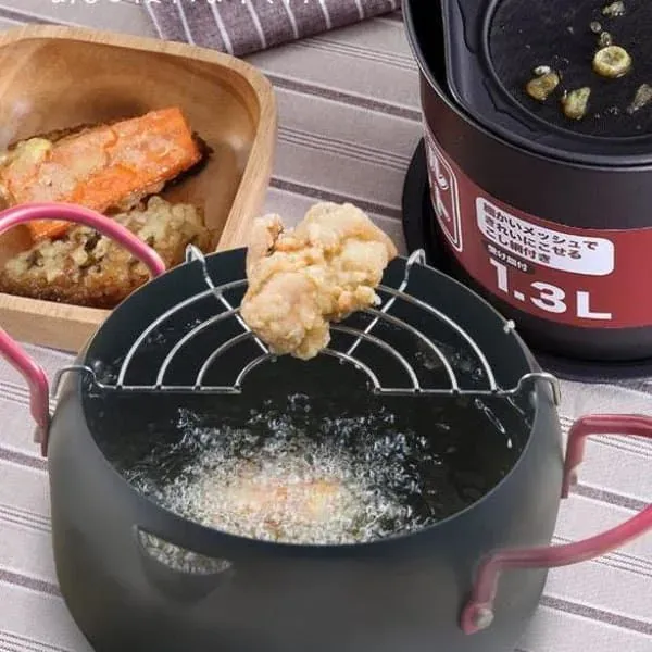 Japon style Saru pot à tempura avec filtre à huile