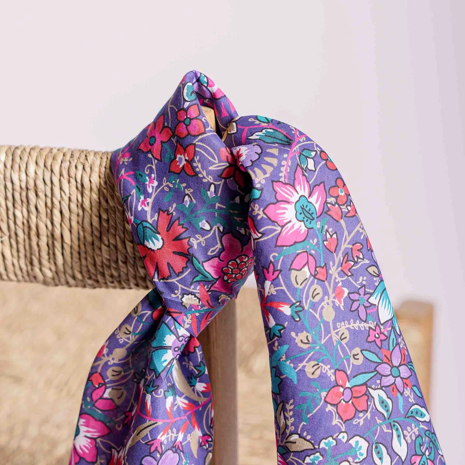 Mistral Bouquet bandana coton Ultraviolet 60x60