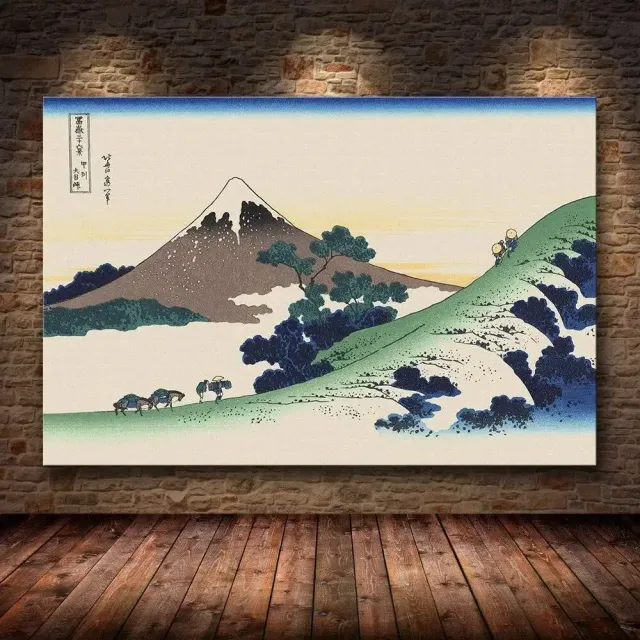 Japon style okami estampe japonaise paysage