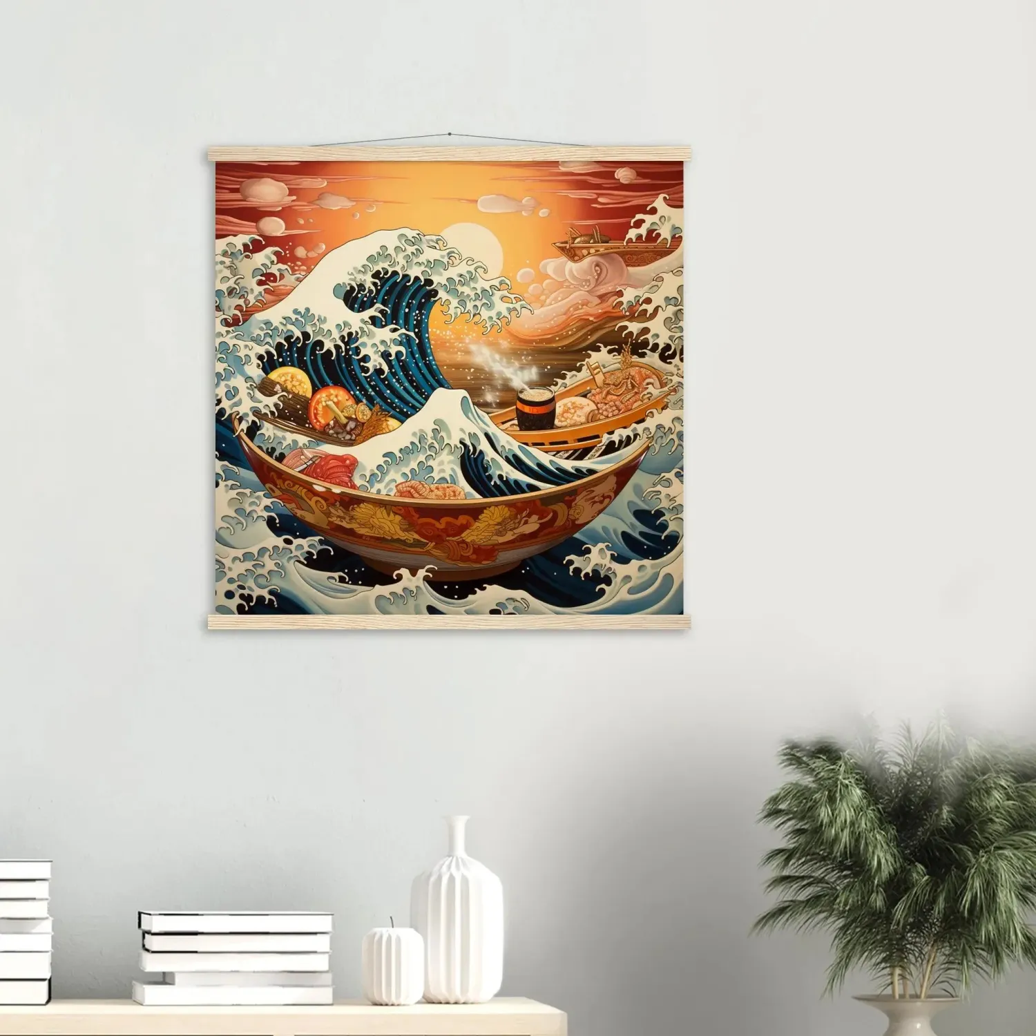 Japon style Kanagawa tableau art moderne vague