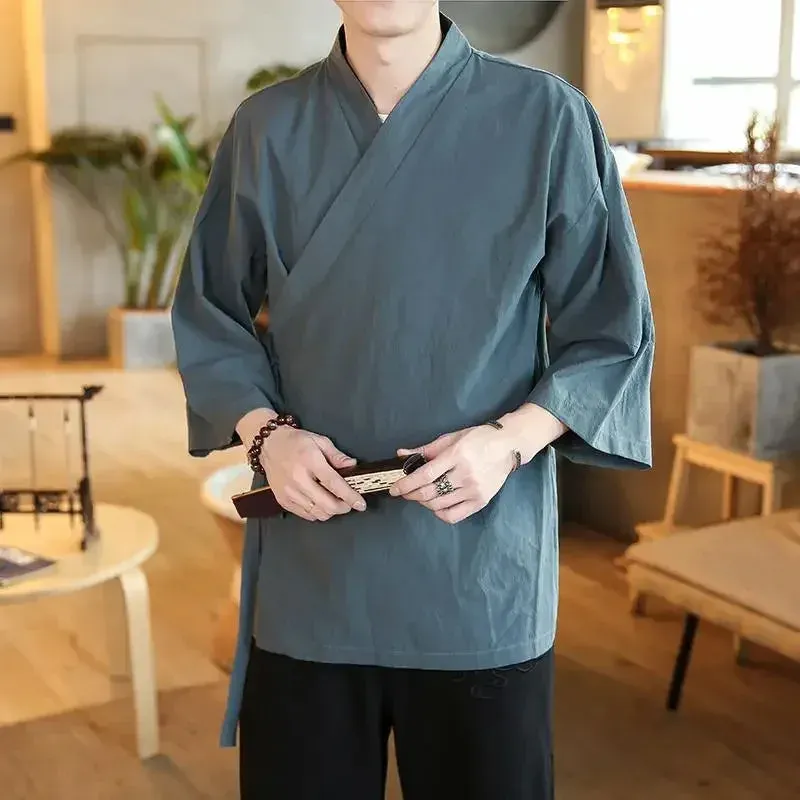 Japon Style Traditionnel veste kimono homme ample