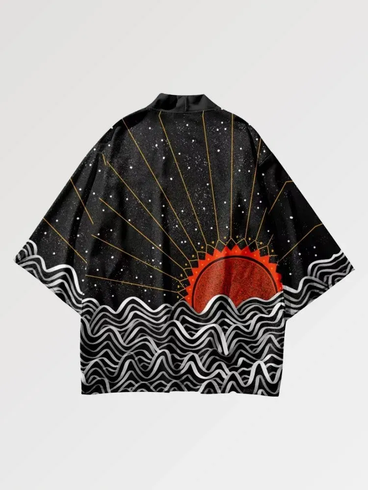 Japon style Tsuki No Taiyo haori traditionnel japonais