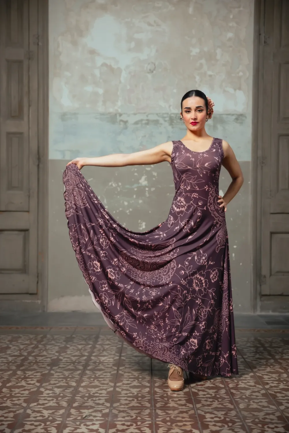 Viva La Feria Alquimia robe de flamenco longue à bretelles