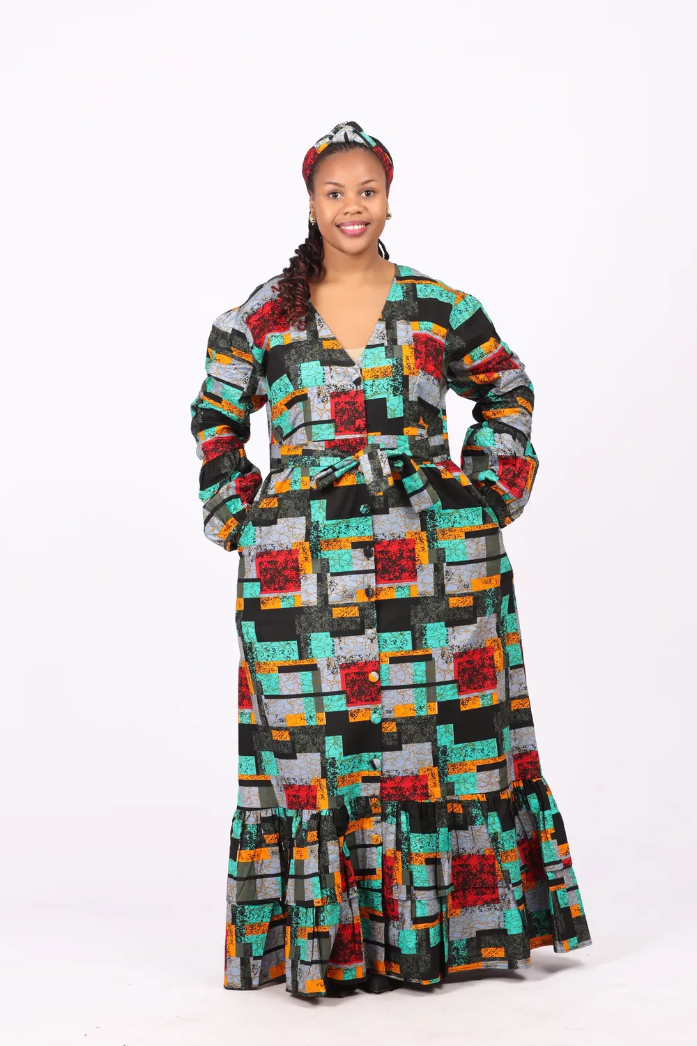 KAVAZI Long Button Down Dress robe longue femme