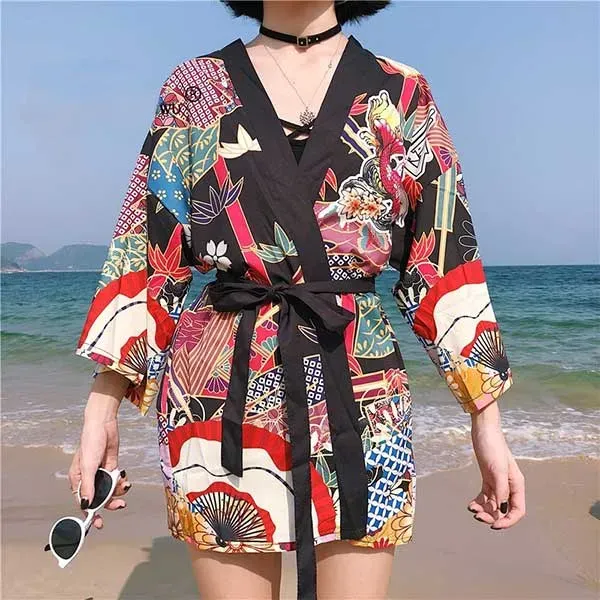 Esprit du Japon Haori léger femme motifs japonais