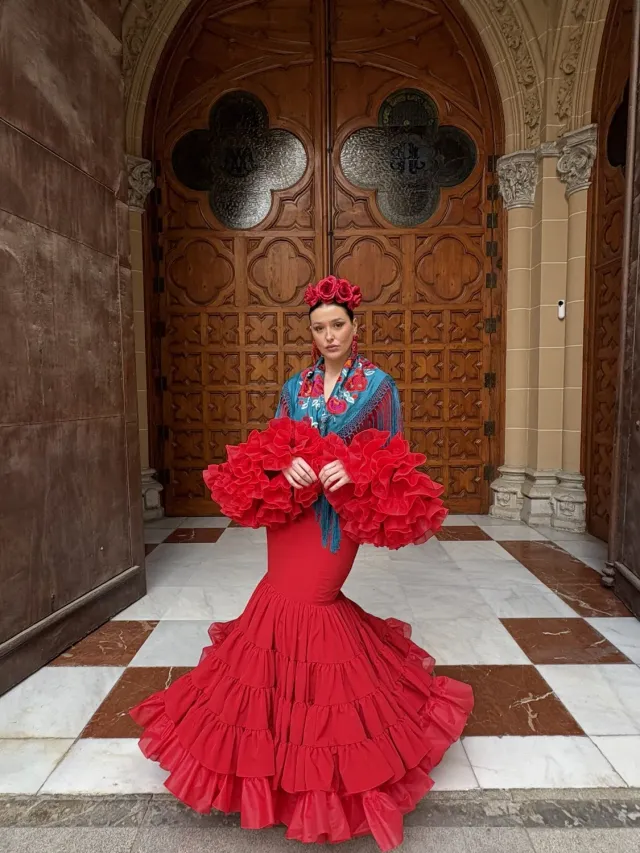 Viva La Feria Rosa robe flamenca à volants