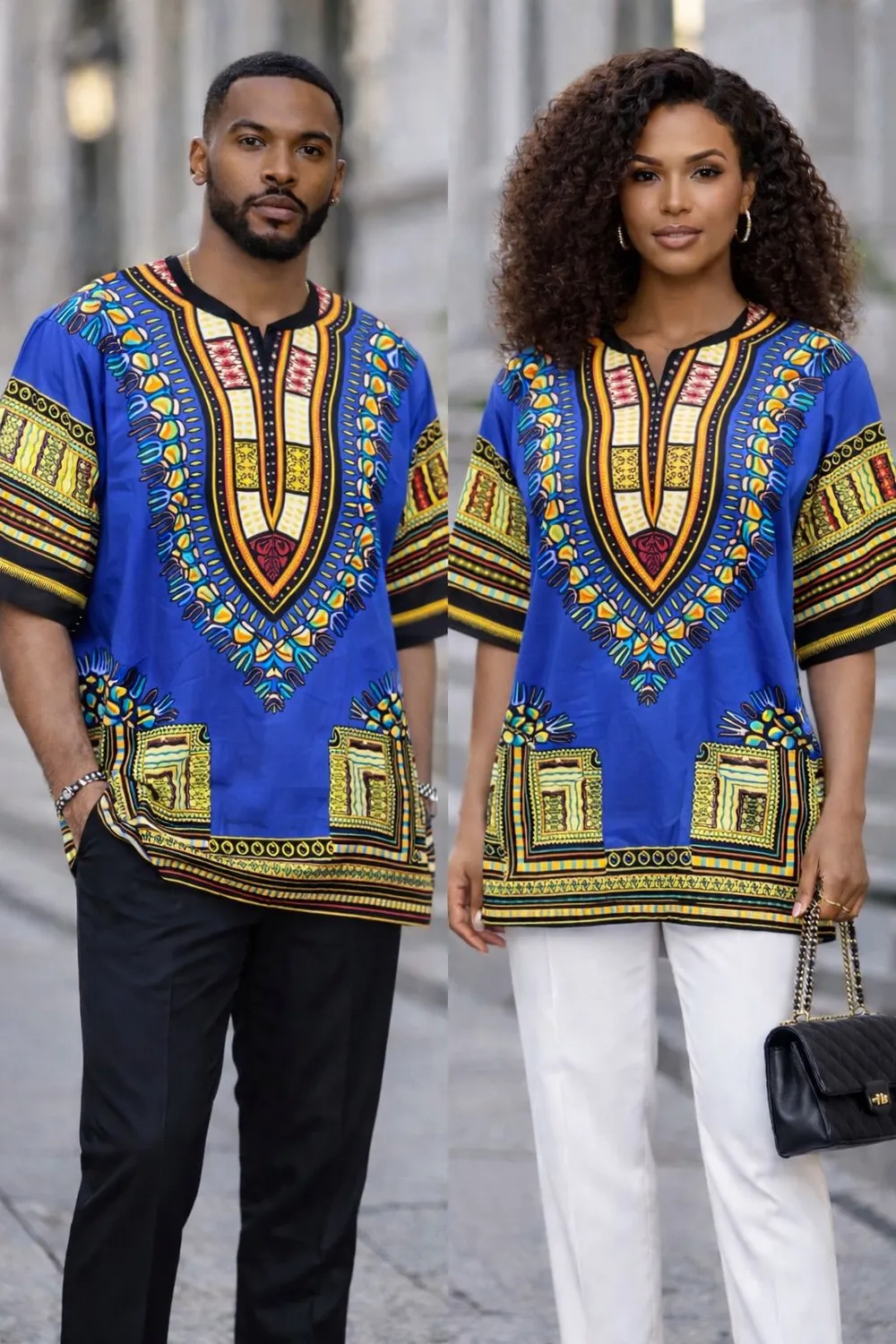 KAVAZI Traditional Dashiki tunique coton à poches