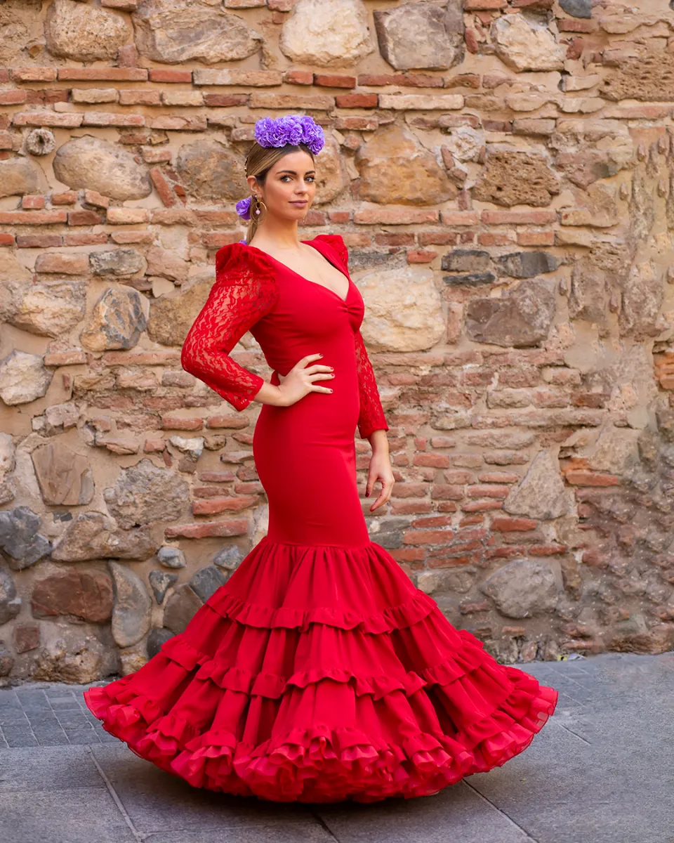 Viva La Feria Plata robe flamenca en dentelle
