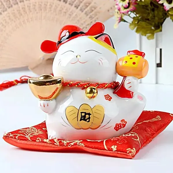Esprit du Japon Maneki Neko tirelire céramique 13 cm