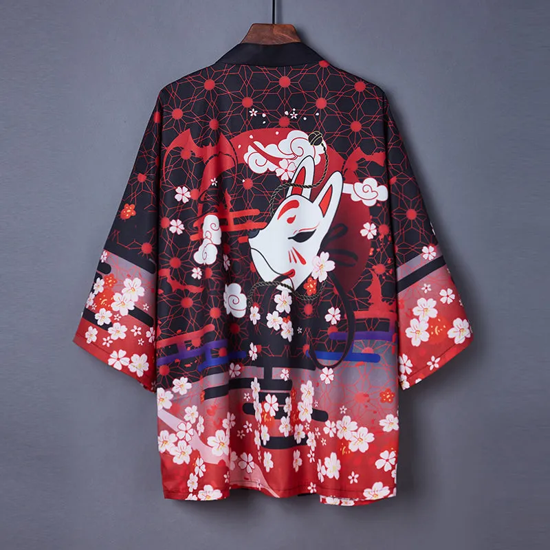 Esprit du Japon Renard veste haori kimono satinée